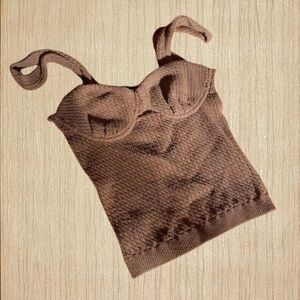 super soft brown knit sweater tank top!!